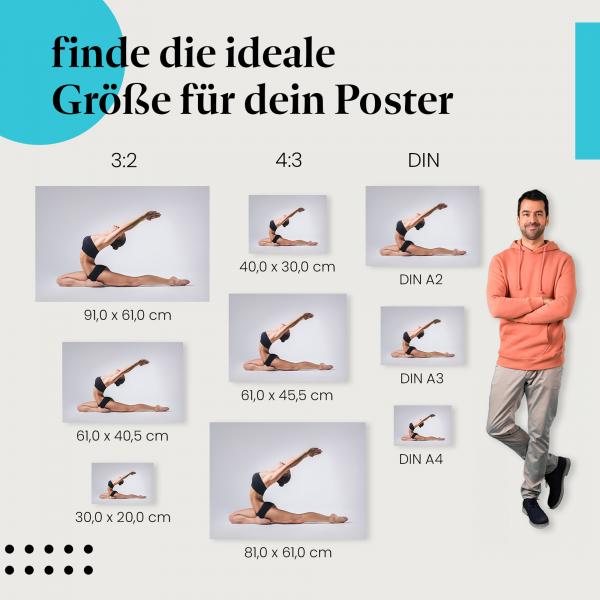 "Flexibilität & Balance" Poster: Frau praktiziert Yoga - jetzt bestellen!